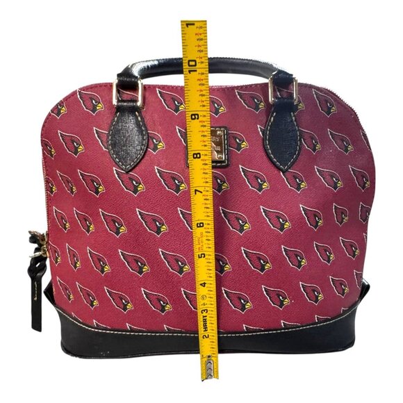 Dooney & Bourke NFL Arizona Cardinals Satchel Bag Red & Black Leather Trim READ - Picture 7 of 16